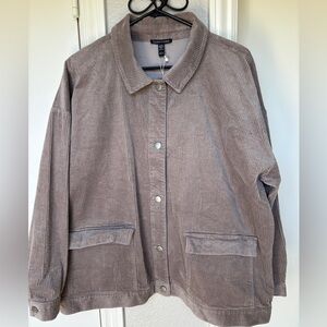 Eileen Fisher Organic Cotton Corduroy Jacket Sz XL